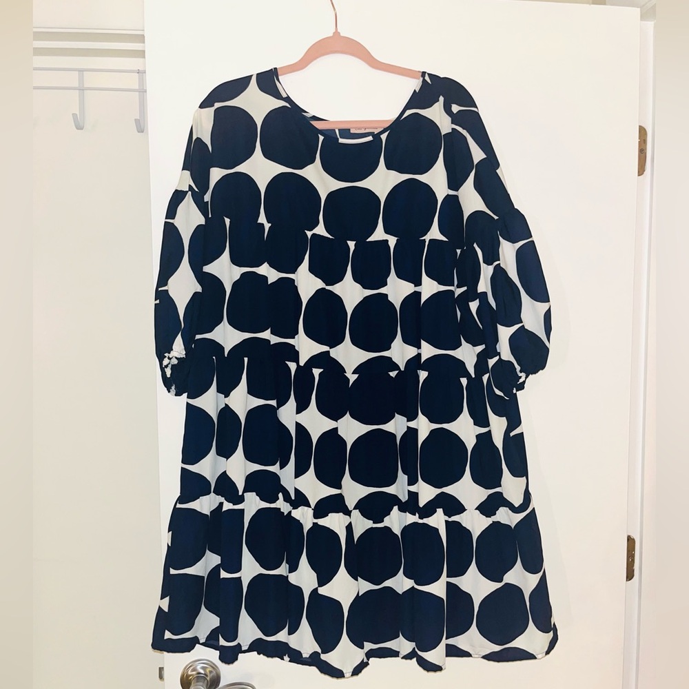 Ces Femmes Polka Dot Southern French Baby Doll Dress